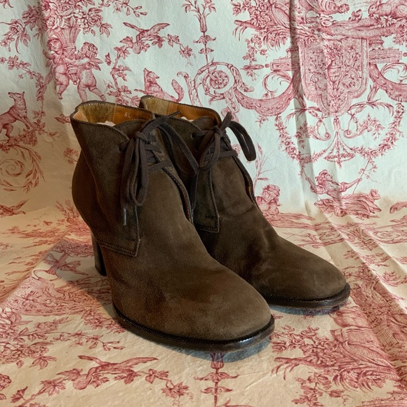 Ralph Lauren Collection purple label brown suede booties size 9 1/2 - Picture 2 of 13